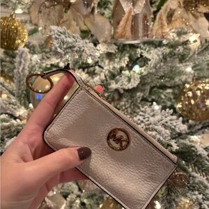 Michael Kors Beige Leather Card Holder